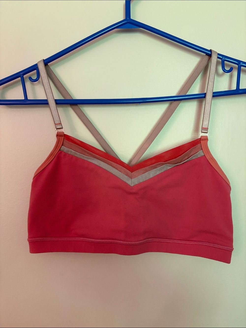 Vintage Lululemon pink and silver sports bra